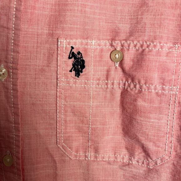 US Polo Assn Button Up Short Sleeve Shirt -Size Large - Picture 3 of 9